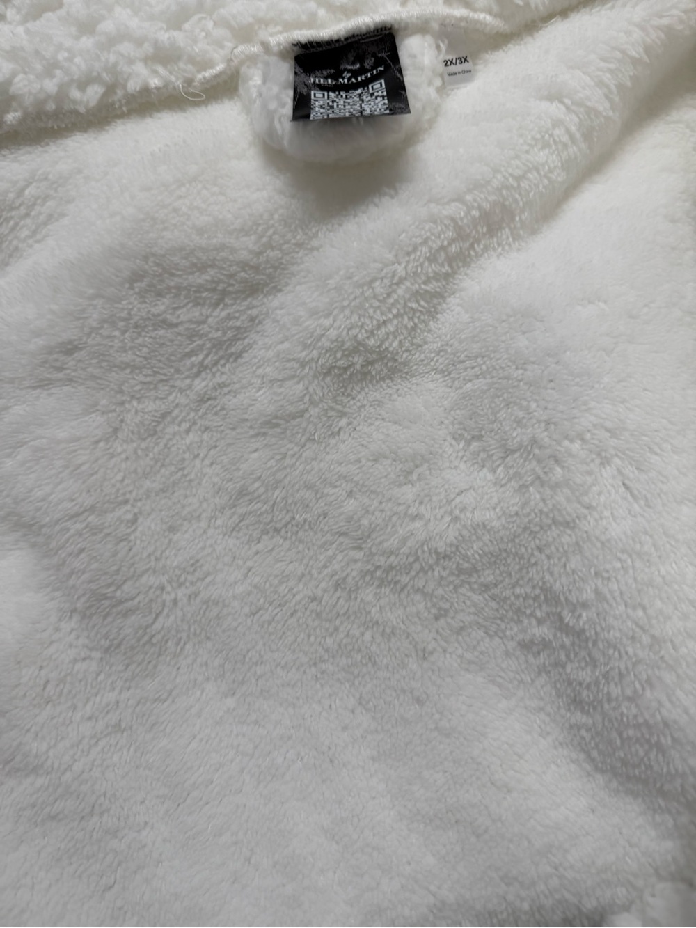 Jill Martin White Sherpa Lounger Jacket Size 2X/3X wearable Hooded Blanket NWT - Picture 4 of 5